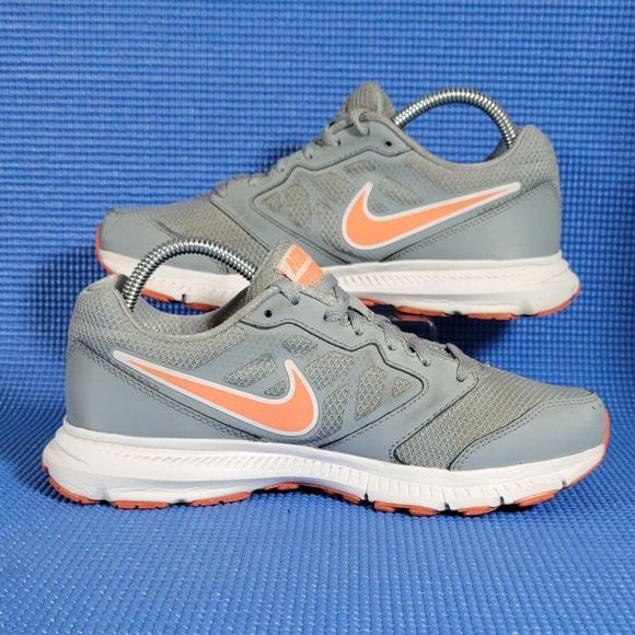 Nike Downshifter 6 Grey/Orange/White Athletic Shoes - Size 8 - 684765-004 - Picture 2 of 8